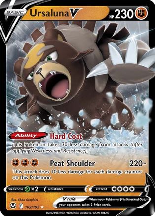 Ursaluna V - 102/195 [SWSH12 Silver Tempest] - Holofoil