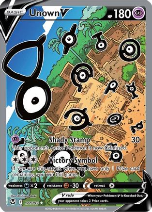 Unown V - 177/195 (Alternate Full Art) [SWSH12 Silver Tempest] - Holofoil