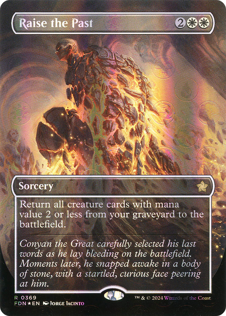 Raise the Past (Borderless) (Mana Foil) [Foundations] Foil
