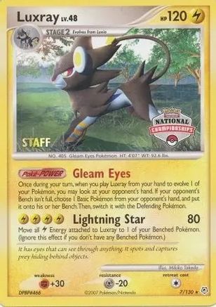 Luxray - 7/130 (National Championships) [Staff]/130 [League & Championship Cards]