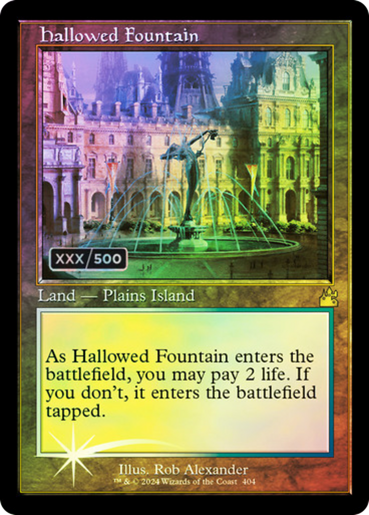 Hallowed Fountain (Retro Frame) (Serial Numbered) [Ravnica Remastered] Foil