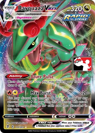 pokemon prize pack series 3 card list Rayquaza VMAX (111/203) [Prize Pack Series One]