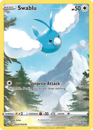 Swablu - GG27 [SWSH Crown Zenith Galarian Gallery] - Holofoil