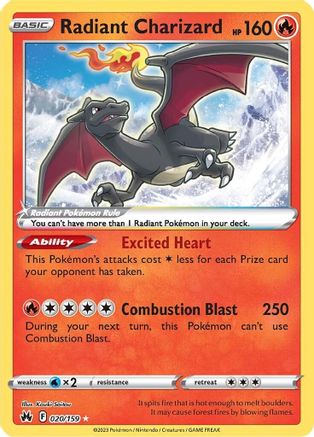 Radiant Charizard 020 [SWSH Crown Zenith]  - Holofoil