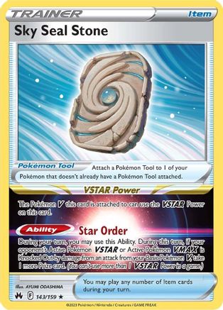 Sky Seal Stone 143 [SWSH Crown Zenith]  - Holofoil