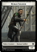 Human Soldier // Wolf (0035) Double-Sided Token [Bloomburrow Commander Tokens]