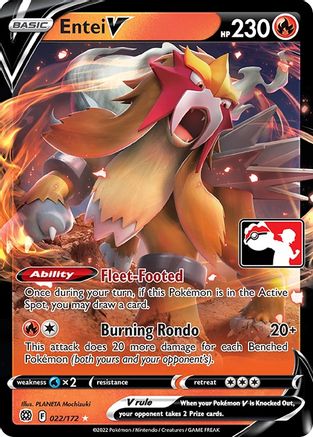 Entei V - 22/172 [Prize Pack Series Cards] - Holofoil