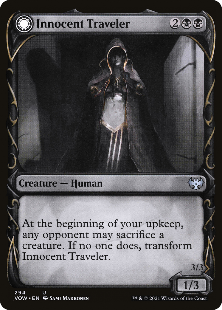 Innocent Traveler (Showcase): (Showcase, Double Faced Transform) [Innistrad: Crimson Vow]