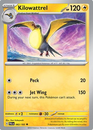 Kilowattrel 082 [SV02 Paldea Evolved]