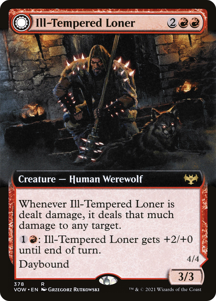 Ill-Tempered Loner (Extended Art): (Extended Art, Double Faced Transform) [Innistrad: Crimson Vow]