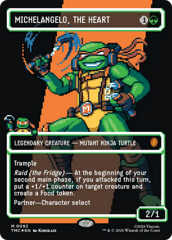Michelangelo, the Heart (0093) (Borderless) (Surge Foil) [Teenage Mutant Ninja Turtles Commander]