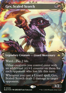 Gev, Scaled Scorch (Borderless) (Raised Foil): (Showcase) [Bloomburrow] Foil
