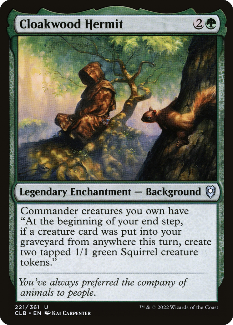 Cloakwood Hermit [Commander Legends: Battle for Baldur's Gate]