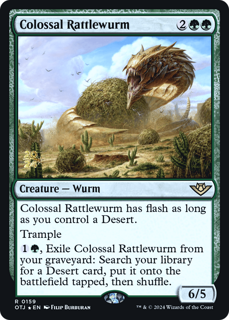 Colossal Rattlewurm [Outlaws of Thunder Junction Promos] Foil