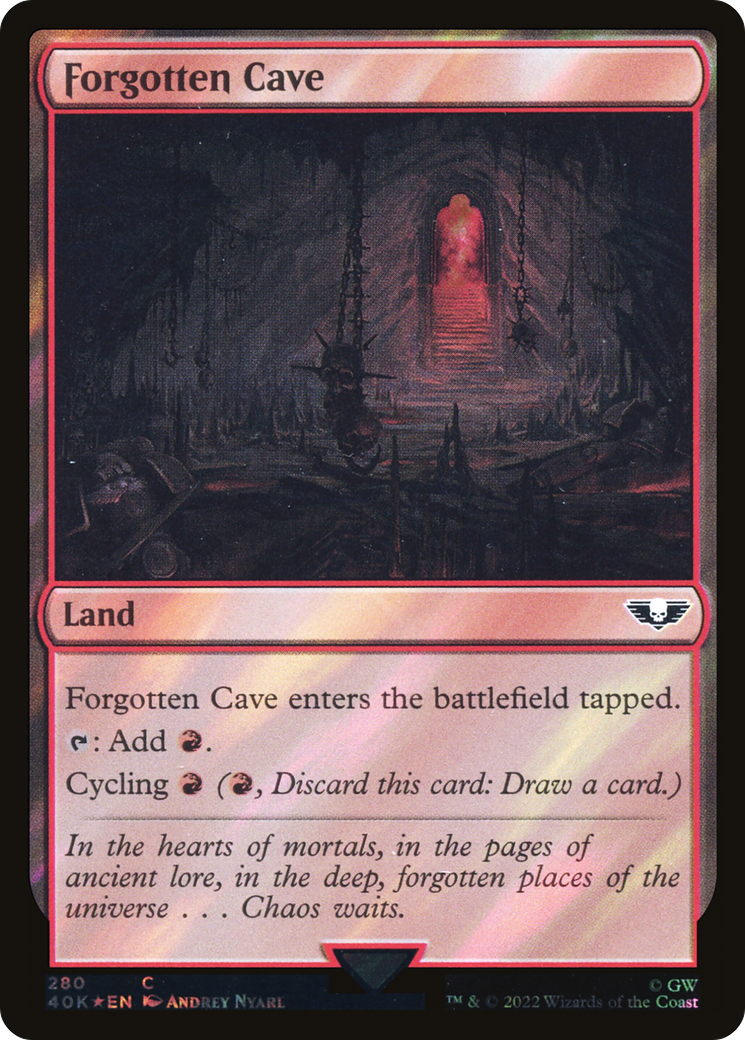 Forgotten Cave (Surge Foil) [Warhammer 40,000 Commander] Foil