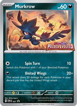 Murkrow (Prerelease) 021 [SV Scarlet & Violet Promo Cards]  - Holofoil