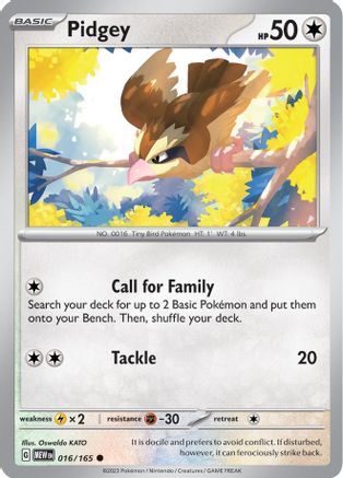 Pidgey 016 [SV Scarlet & Violet 151]