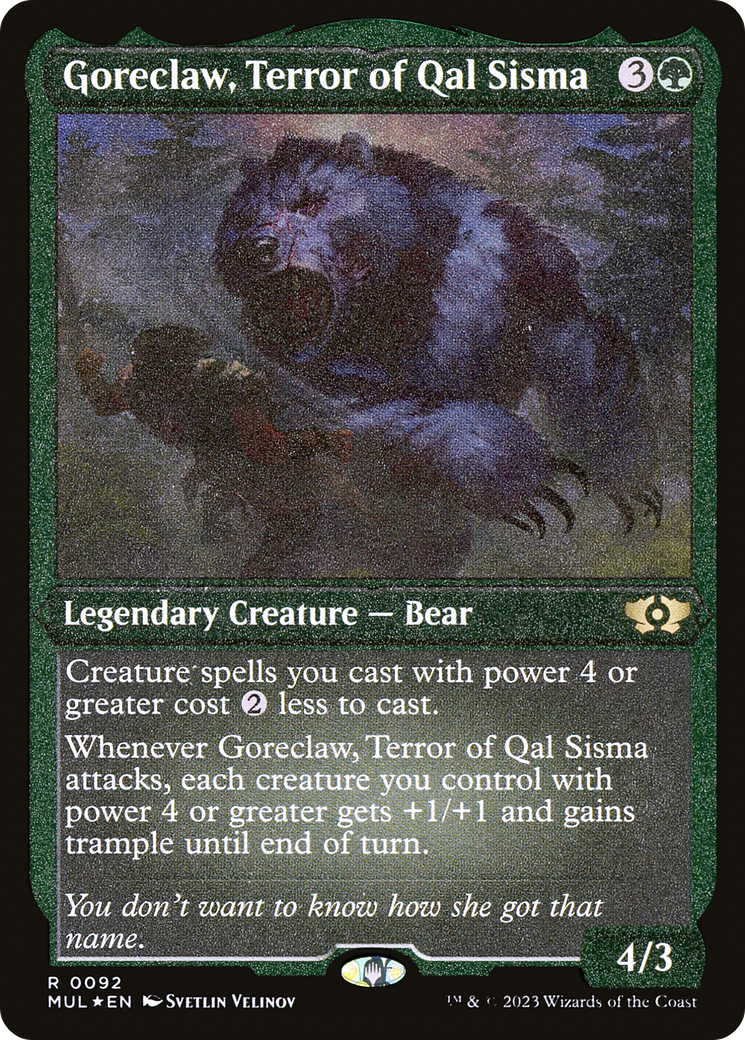 Goreclaw, Terror of Qal Sisma (Foil Etched) [Multiverse Legends] Foil