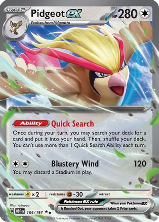 Pidgeot ex - 164/197 [SV03 Obsidian Flames] - Holofoil
