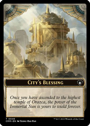 City's Blessing // Emblem - Teferi, Temporal Archmage Double-Sided Token [Commander Masters] Foil