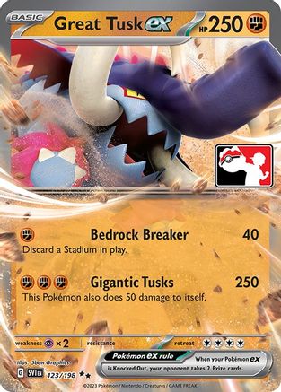 Great Tusk ex - 123/198 [Prize Pack Series Cards] - Holofoil