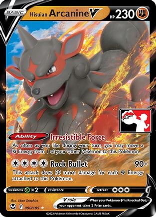 Hisuian Arcanine V - 90/195 [Prize Pack Series Cards] - Holofoil