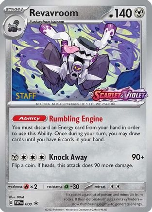 Revavroom (Prerelease) [Staff] 008 [SV Scarlet & Violet Promo Cards]  - Holofoil
