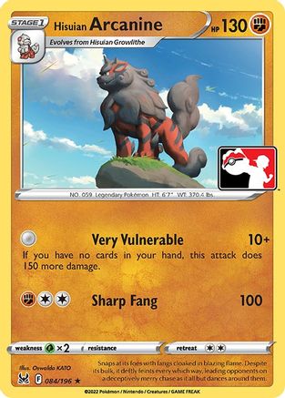 Hisuian Arcanine - 84/196 [Prize Pack Series Cards]