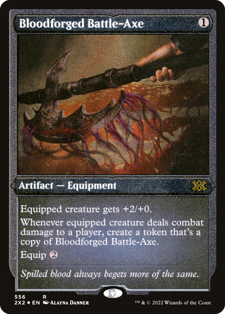 Bloodforged Battle-Axe (Foil Etched) - Double Masters 2022 Foil