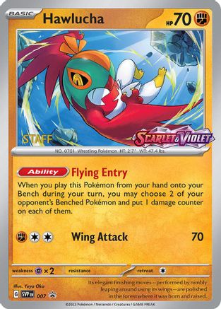 Hawlucha - 7 (Prerelease) [Staff] [SV: Scarlet & Violet Promo Cards] - Holofoil