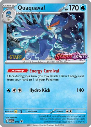 Quaquaval - 5 (Prerelease) [Staff] [SV: Scarlet & Violet Promo Cards] - Holofoil