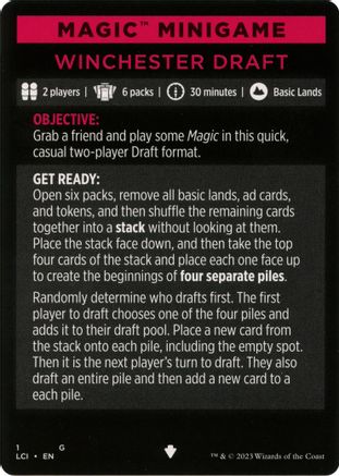 Winchester Draft (Magic Minigame) [The Lost Caverns of Ixalan Minigame]