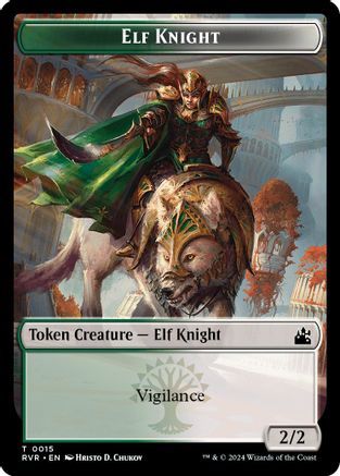 Elf Knight // Angel (0002) Double-Sided Token [Ravnica Remastered] Foil