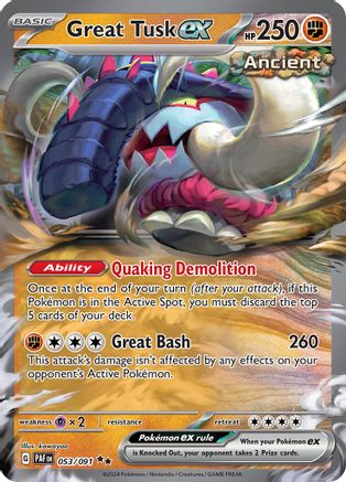 Great Tusk ex 053 [SV Paldean Fates]  - Holofoil