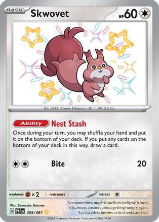Skwovet 205 [SV Paldean Fates]  - Holofoil