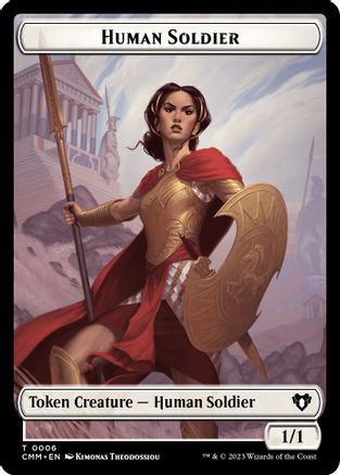 Human Soldier // Elemental (0025) Double-Sided Token [Commander Masters Tokens]