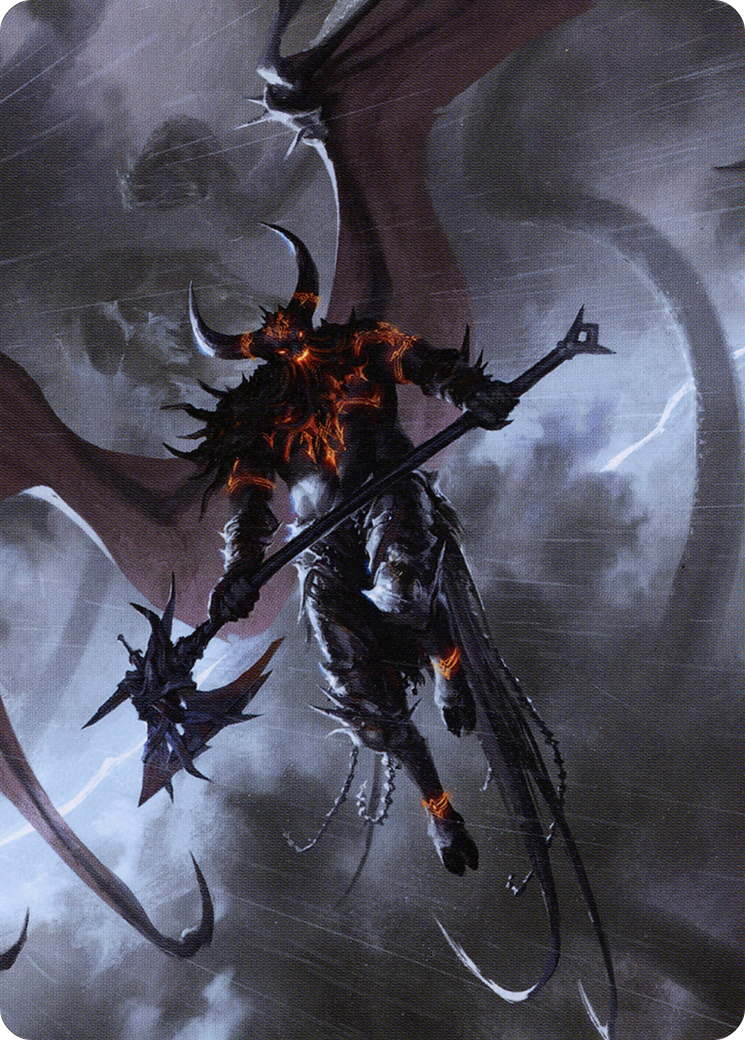 Burning-Rune Demon // Burning-Rune Demon - Art Series: Kaldheim (Borderless)