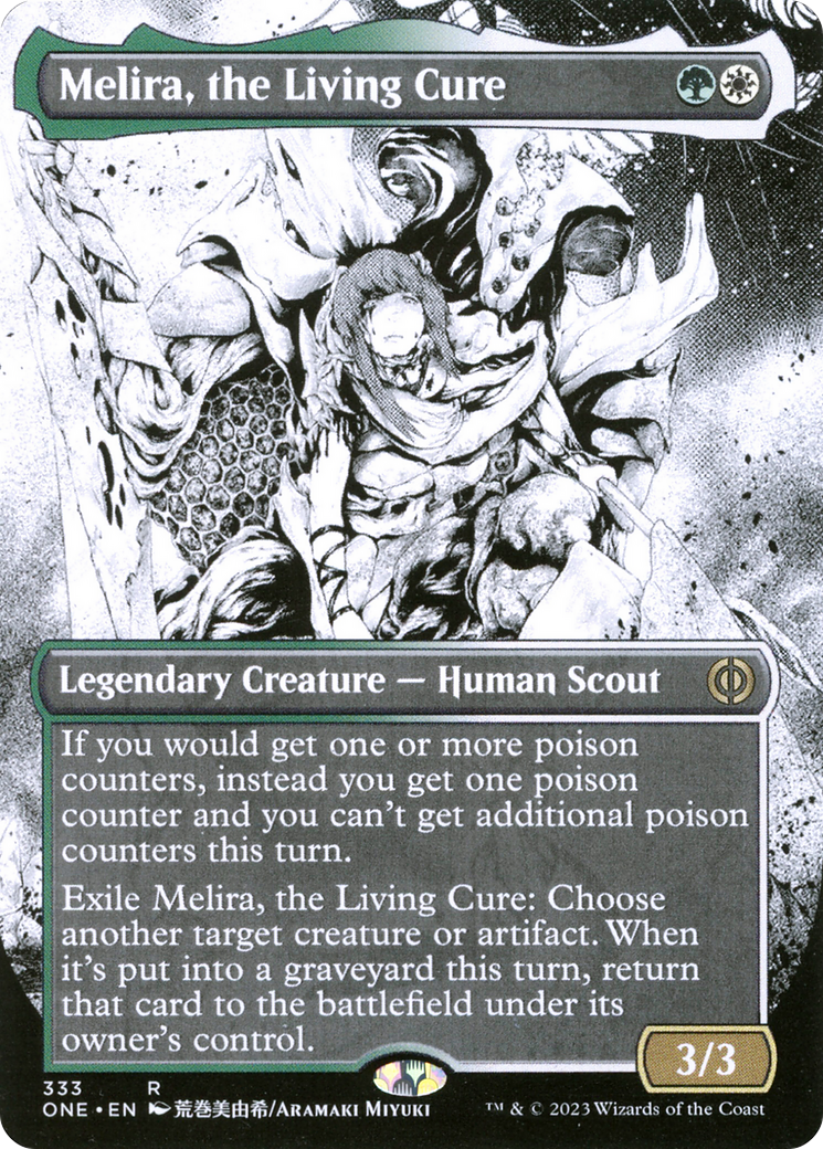 Melira, the Living Cure (Borderless) - [Phyrexia: All Will Be One]: (Showcase)