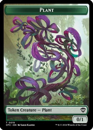 Plant // Sand Warrior Double-Sided Token [Outlaws of Thunder Junction Commander Tokens]
