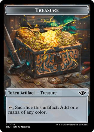 Treasure // Clue Double-Sided Token [Outlaws of Thunder Junction] Foil