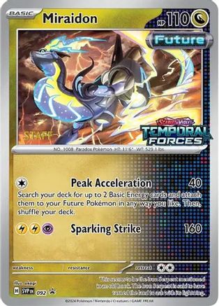 Miraidon (Prerelease) [Staff] 092 [SV Scarlet & Violet Promo Cards]  - Holofoil