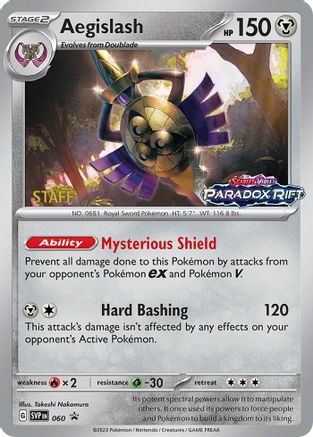 Aegislash (Prerelease) [Staff] 060 [SV Scarlet & Violet Promo Cards]  - Holofoil