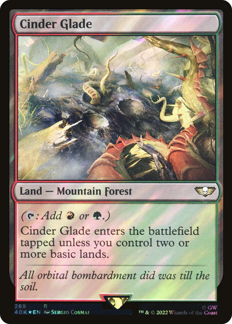 Cinder Glade (Surge Foil) [Warhammer 40,000 Commander] Foil