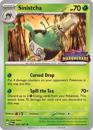 Sinistcha (Prerelease) 022/167 [SV Scarlet & Violet Promo Cards]  - Holofoil