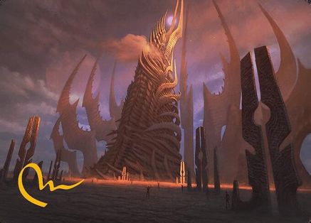 Phyrexian Tower Art Card (Gold-Stamped Signature) [Art Series: Modern Horizons 3]