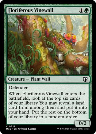 Floriferous Vinewall (Ripple Foil) [Modern Horizons 3 Commander] Foil