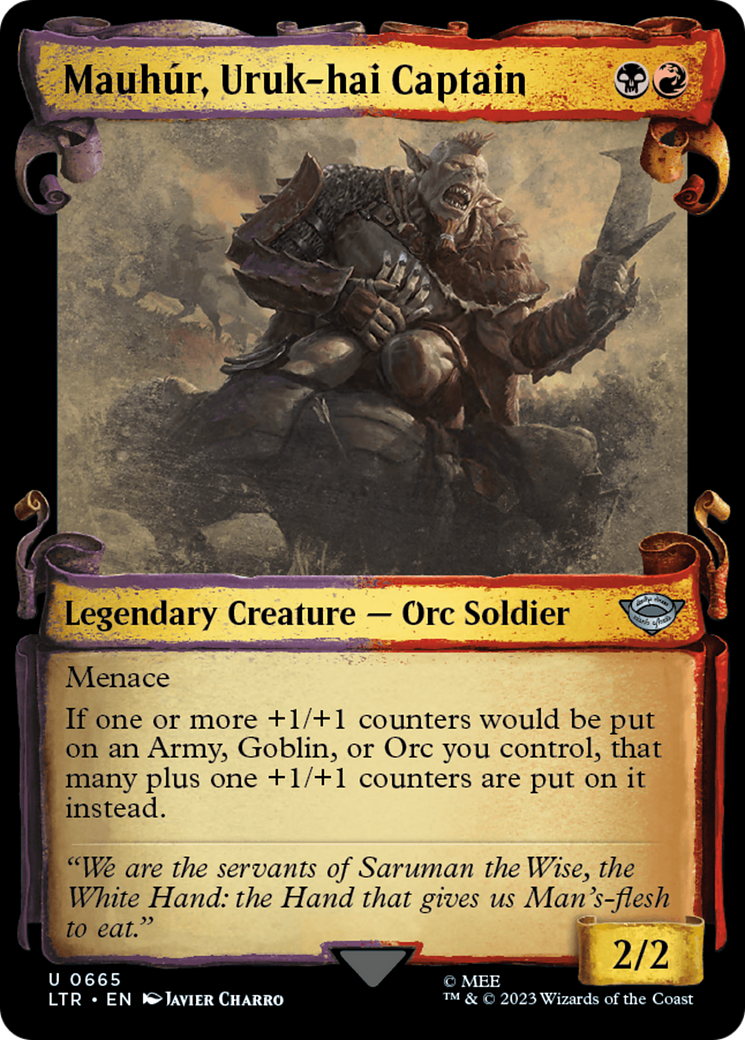 Mauhur, Uruk-hai Captain (Showcase Scrolls) - [The Lord of the Rings: Tales of Middle-earth]: (Showcase)