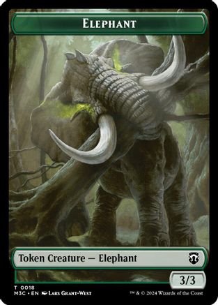 Elephant (Ripple Foil) // Beast (0016) Double-Sided Token [Modern Horizons 3 Commander] Foil