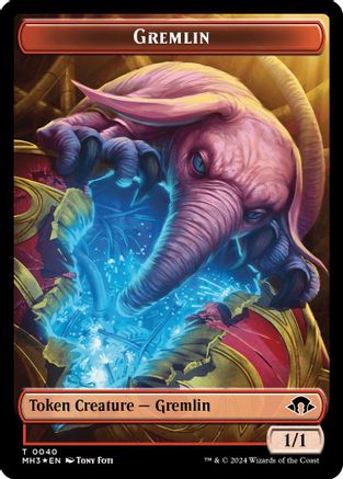 Gremlin (Ripple Foil) // Copy Double-Sided Token [Modern Horizons 3] Foil