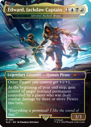 Edward, Jackdaw Captain - Admiral Beckett Brass (Rainbow Foil) [Secret Lair Drop Series] Foil